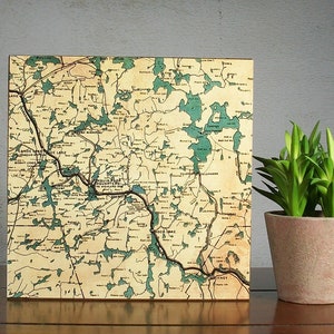 Algonquin Provincial Park Ontario Canada Map Block Office Decor Travel Camping Boating Fishing Gift