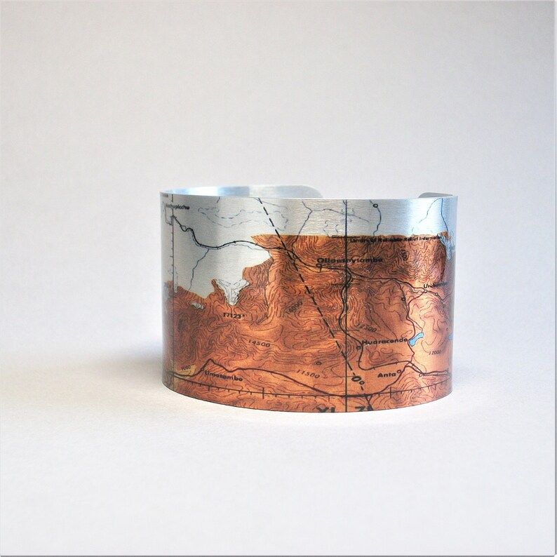 Machu Picchu Cuzco Cusco Peru Cuff Bracelet Map Unique Travel Gift for Men or Women image 5