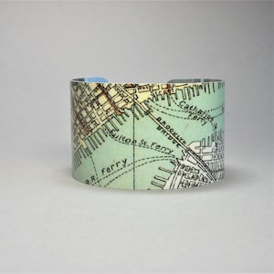 Brooklyn Bridge Map New York City NYC Manhattan Manschette Armband Einzigartiges Geschenk für Männer oder Frauen