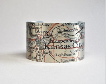 Kansas City Missouri Map Braclet Kansas Unique Gift for Men or Women