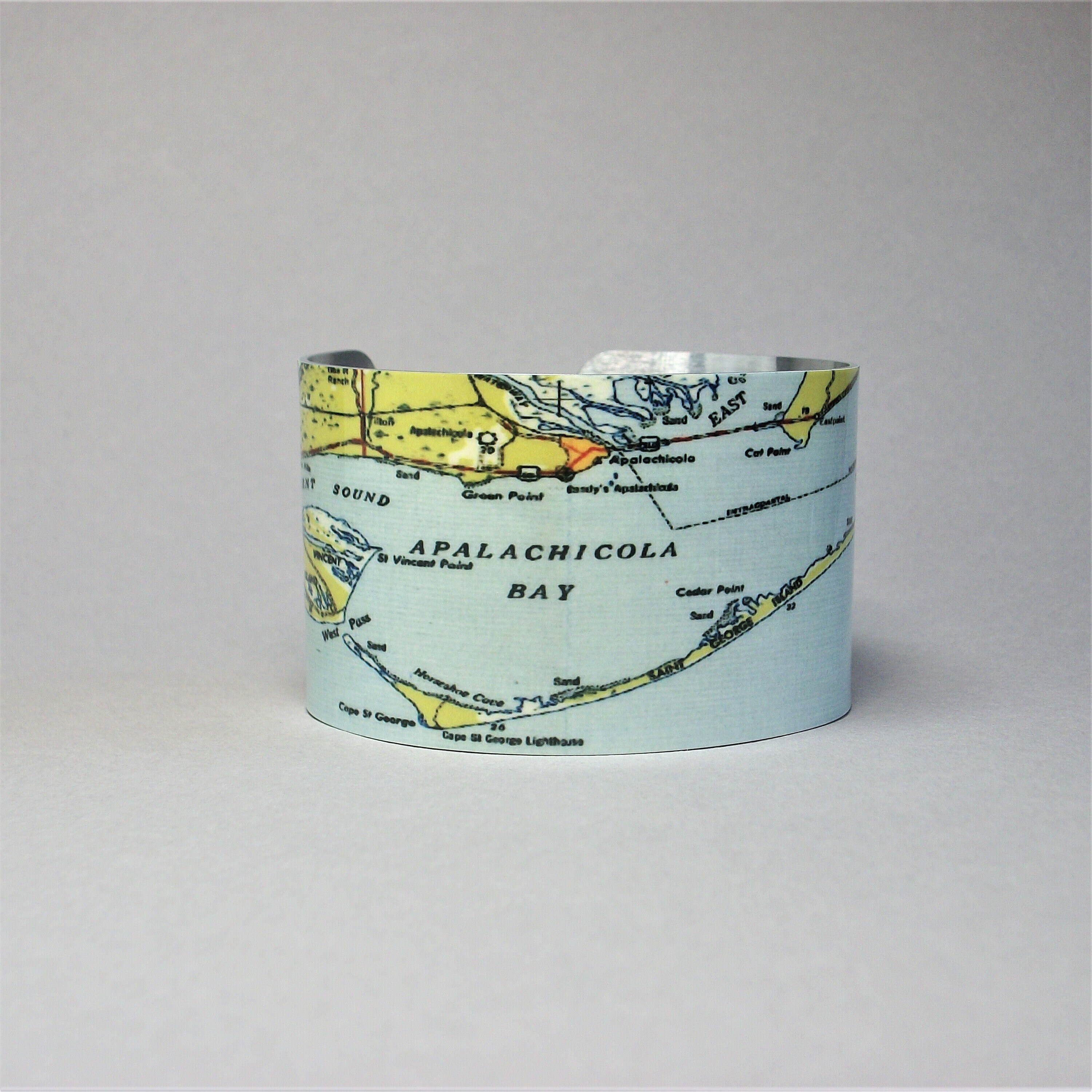 St George Island Apalachicola Florida Map Bracelet Unique Gift for Men or Women