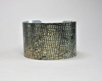 Louisville Kentucky Vintage Map Cuff Bracelet Unique Gift for Men or Women