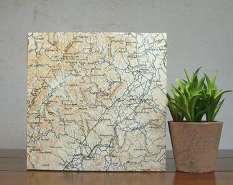 Pisgah National Forest Asheville North Carolina Map Block Gift for Hiker