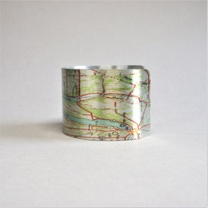 Keuka Lake New York Finger Lakes Map Cuff Bracelet Uniek cadeau voor mannen of vrouwen afbeelding 5