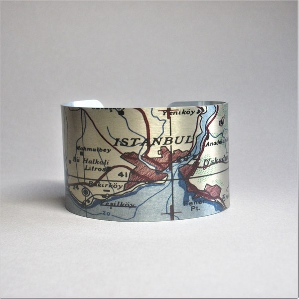 Istanbul Turkey Map Bracelet: Vintage Style Travel Gift