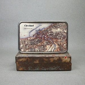 Belt Buckle Cleveland Ohio Vintage Map Unique Gift for Men or Women image 2