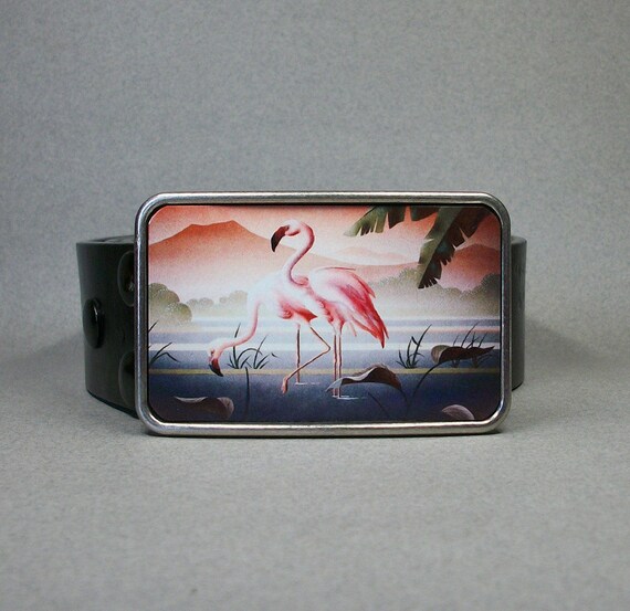 Flamingo Flamingoes Pink Belt Buckle