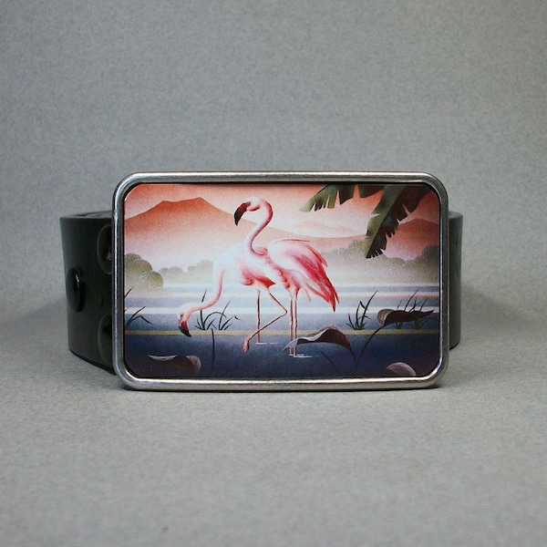 Flamingo Flamingoes Pink Belt Buckle