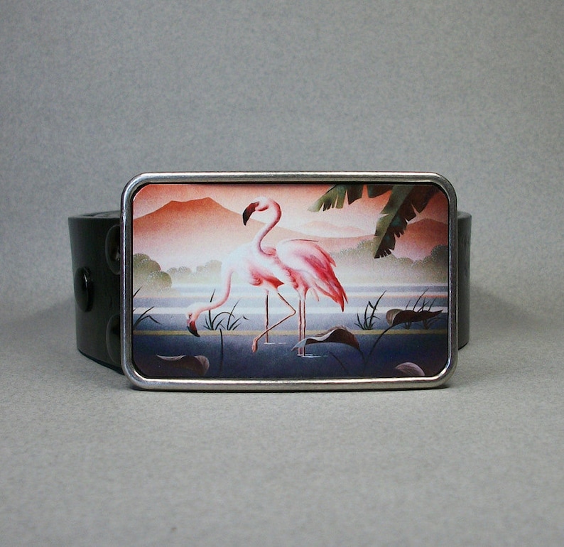 Flamingo Flamingoes Pink Belt Buckle