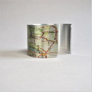 Keuka Lake New York Finger Lakes Map Cuff Bracelet Uniek cadeau voor mannen of vrouwen afbeelding 6