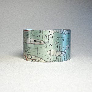 Narragansett Bay Rhode Island Karte Manschette Armband Einzigartiges Geschenk für Sie