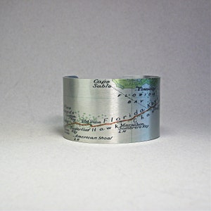 Florida Keys Map Cuff Bracelet from Key West to Key Largo Gift for Men or Women image 3