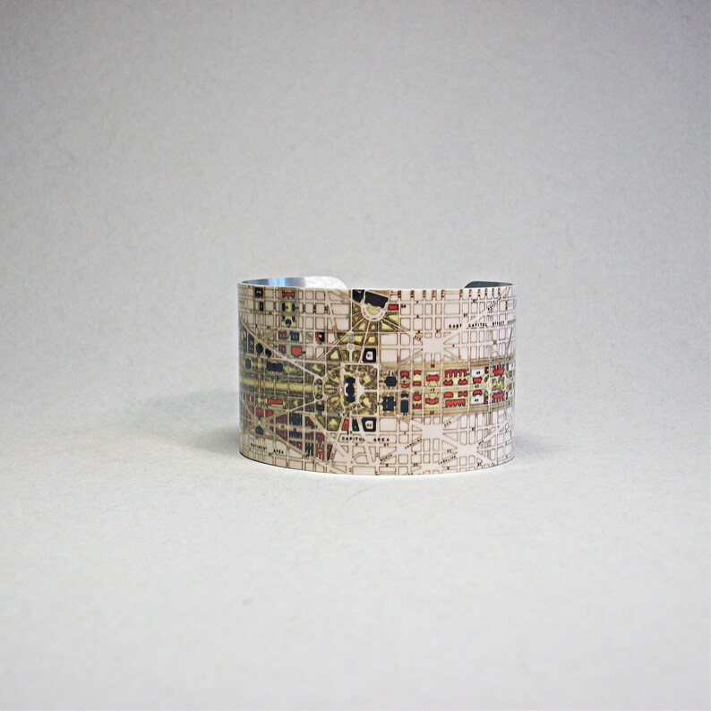 Washington DC Map Cuff Bracelet District of Columbia Virginia Unique Gift for Men or Women image 4