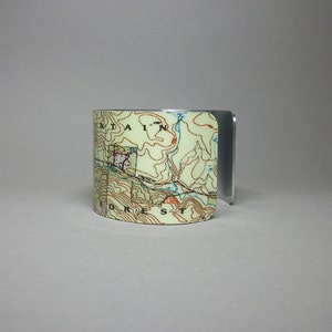 Green Mountain National Forest Vermont Map Cuff Bracelet Unique Hiking Camping Gift for Men or Women image 4