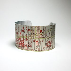 New York City Cuff Bracelet Manhattan NYC Map Unique Travel Gift for Men or Women