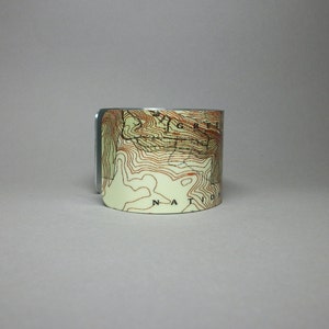 Green Mountain National Forest Vermont Map Cuff Bracelet Unique Hiking Camping Gift for Men or Women image 2