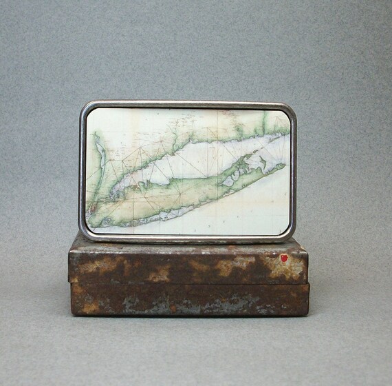 Belt Buckle Long Island New York Vintage Map Nautical Cool ...