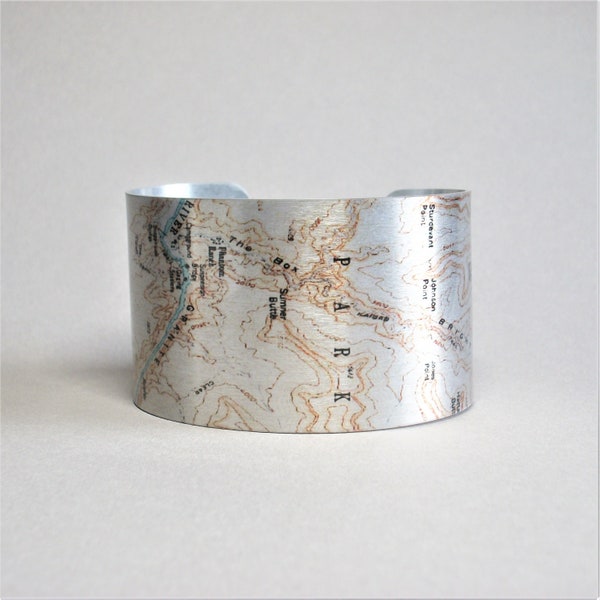 Grand Canyon National Park Map Bracelet Kaibab Trail Unique Gift for Men or Women