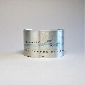 Grand Canyon National Park Map Bracelet Colorado River Unique Travel Hiking Rafting Camping Gift for Men or Women image 4