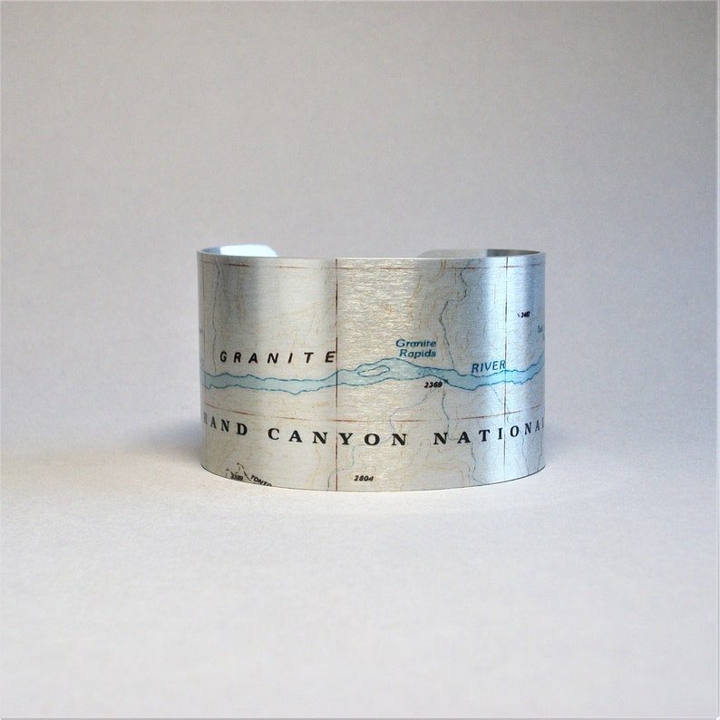 Grand Canyon National Park Map Bracelet Colorado River Unique Travel Hiking Rafting Camping Gift for Men or Women image 4