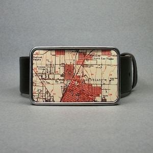 Belt Buckle Las Vegas Vintage Map Nevada Unique Gift for Men or Women Groomsmen