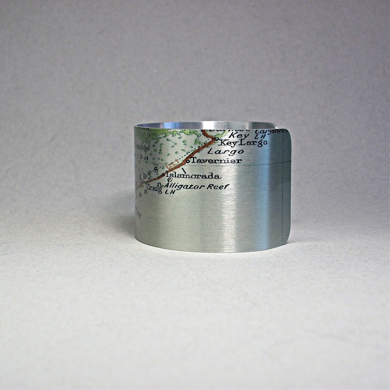 Florida Keys Map Cuff Bracelet from Key West to Key Largo Gift for Men or Women image 5