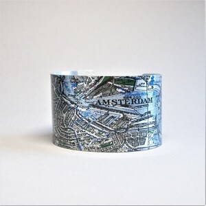 Amsterdam Holland Netherlands Cuff Bracelet Vintage Map Travel Gift for Men or Women image 6