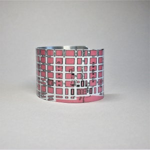 New Orleans Louisiana French Quarter Map Cuff Bracelet Unique Gift for Men or Women