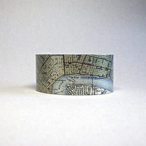 New Orleans Louisiana Map Cuff Bracelet Unique Gift for Men or Women