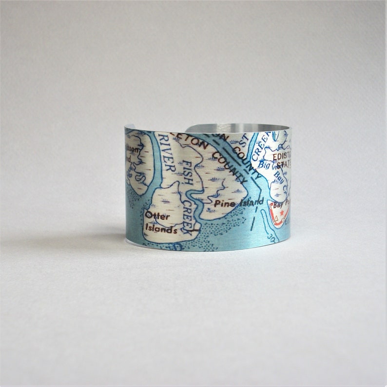 Edisto Beach South Carolina Map Bracelet Unique Gift for Men or Women image 4