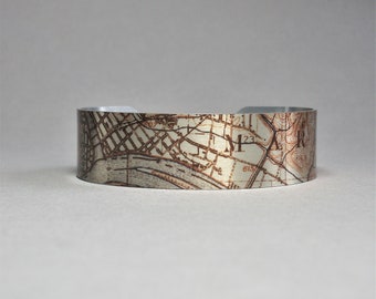 Marietta Ohio Map Cuff Bracelet Unique Gift for Men or Women