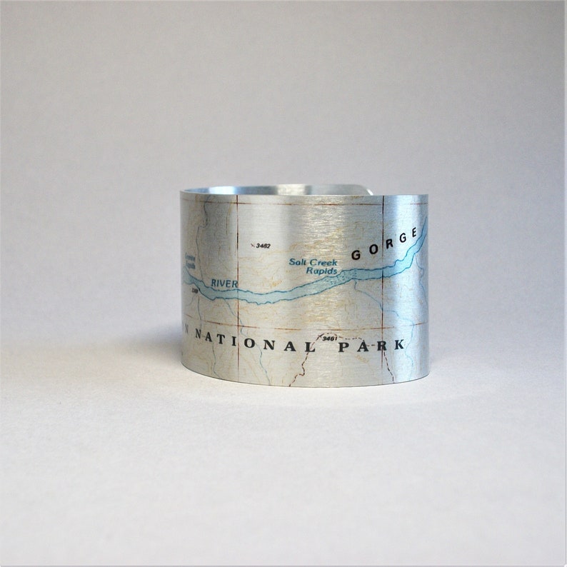 Grand Canyon National Park Map Bracelet Colorado River Unique Travel Hiking Rafting Camping Gift for Men or Women image 5