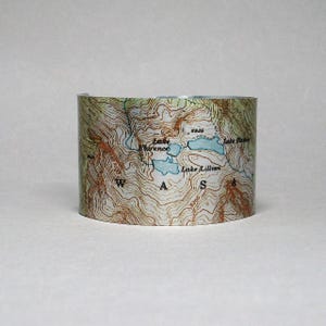 Utah Map Cuff Bracelet: Wasatch Mountain Topographic Design