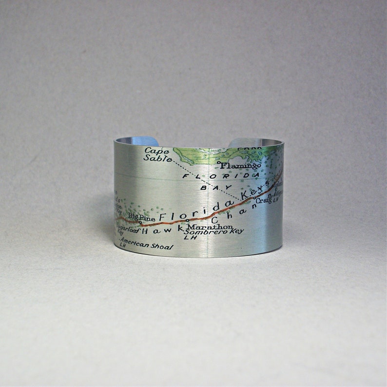 Florida Keys Map Cuff Bracelet from Key West to Key Largo Gift for Men or Women image 6