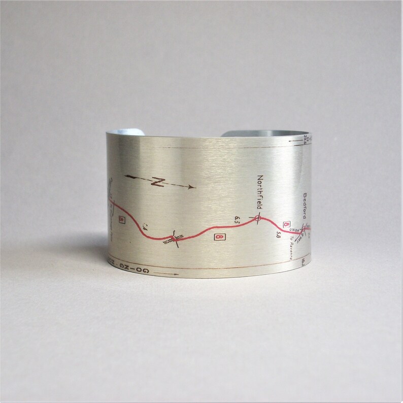 Cleveland to Akron Ohio Map Cuff Bracelet Unique Gift for Men Etsy