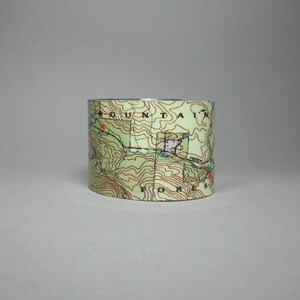 Green Mountain National Forest Vermont Map Cuff Bracelet Unique Hiking Camping Gift for Men or Women image 3