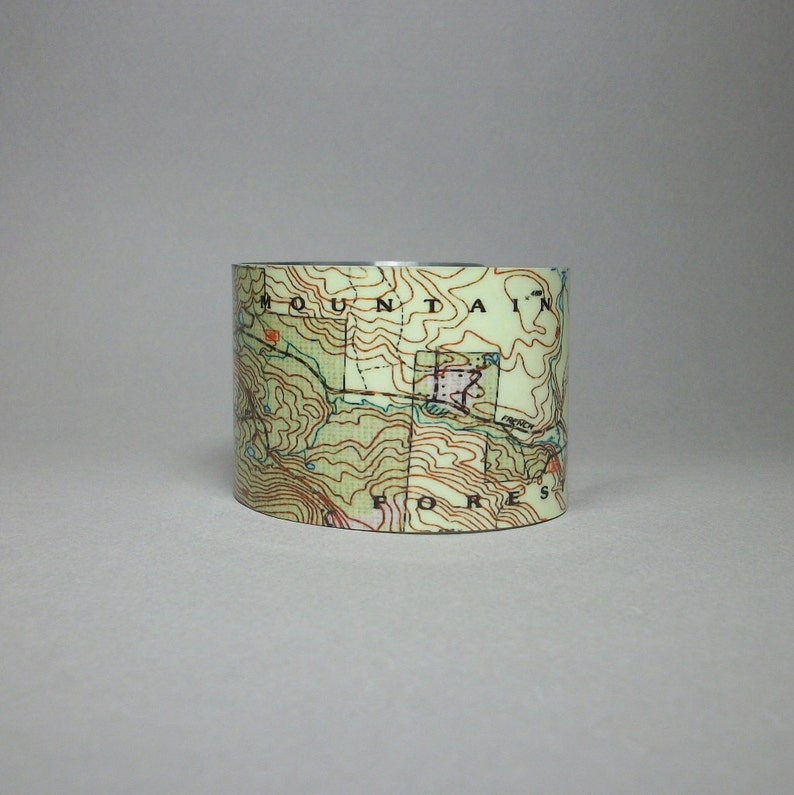 Green Mountain National Forest Vermont Map Cuff Bracelet Unique Hiking Camping Gift for Men or Women image 3