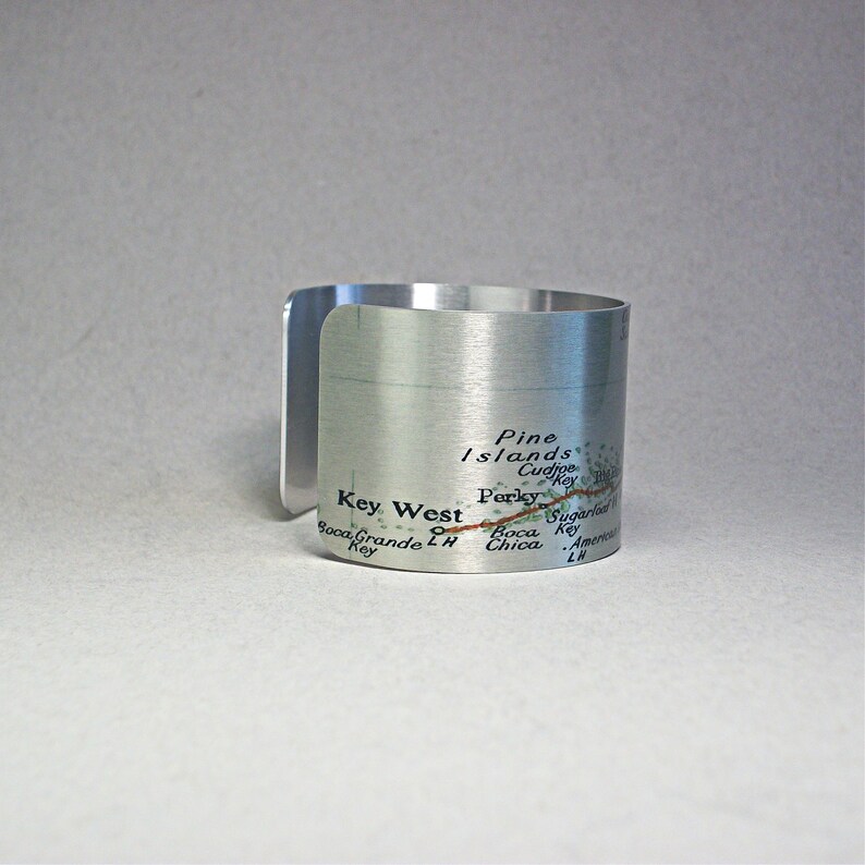 Florida Keys Map Cuff Bracelet from Key West to Key Largo Gift for Men or Women image 2