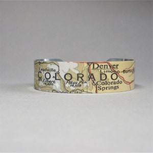 Colorado Map Cuff Bracelet Cadeau unique pour homme ou femme
