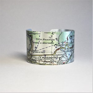 Toskana Italien Lucca bis Pistoia Karte Manschette Armband Einzigartiges Geschenk für Sie