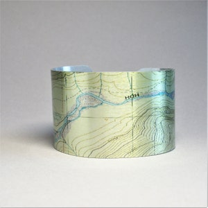 Hoh River Trail Olympic National Park Washington Map Manschette Armband Wandern Geschenk für Männer oder Frauen