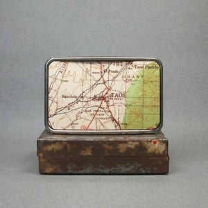 Vintage Taos New Mexico Map Belt Buckle: Vintage Style Gift