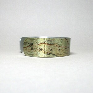 Smoky Mountains National Park Map Bracelet: Topographic Hiking Gift