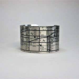 New York City NYC Manhattan Map Cuff Bracelet Unique Travel Gift for Men or Women image 4