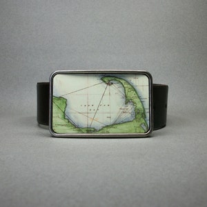 Gürtel Schnalle Cape Cod Bay Massachusetts Vintage Karte einmaliges Geschenk für Männer oder Frauen