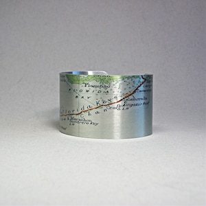 Florida Keys Map Cuff Bracelet from Key West to Key Largo Gift for Men or Women image 4