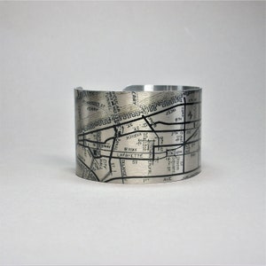 New York City NYC Manhattan Map Cuff Bracelet Unique Travel Gift for Men or Women image 3
