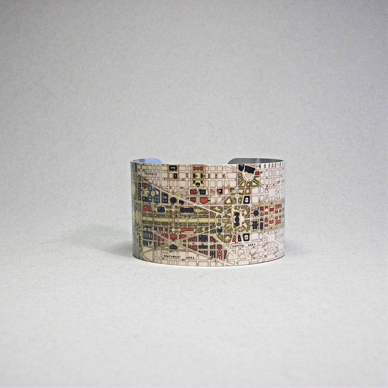 Washington DC Map Cuff Bracelet District of Columbia Virginia Unique Gift for Men or Women image 7