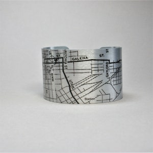 Butte Montana Map Bracelet: Vintage Style Cuff