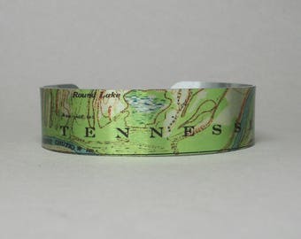 Tennessee Cuff Bracelet Unique Map Jewelry for Men or Women